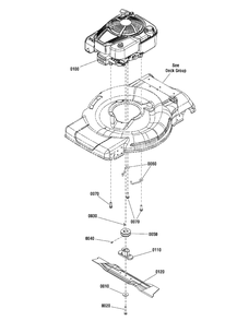 Engine And Blade Group Diagram and Parts List for 7800854-JS48FC 2012 Briggs and Stratton Lawn Mower